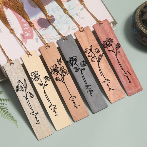 Personalized wooden bookmark - wooden,