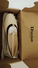 Dune Cream Leather Ballerina