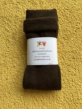 GIFT/MEDIUM/DARK OAK/used XX long cashmere fingerless gloves/WRIST WARMERS/Adult