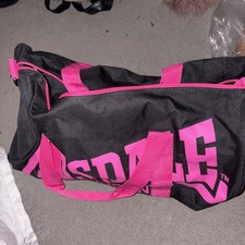 Lonsdale Gym Bag Black Pink