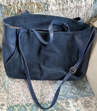 Borse in Pelle large tote shoulder bag Blue Suede & Leather 