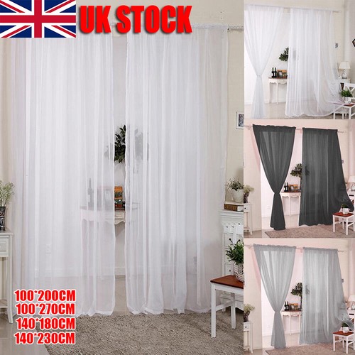 Pair voile curtains - pair, panels)