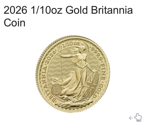Gold britannia coin 10oz - gold, 1/10oz