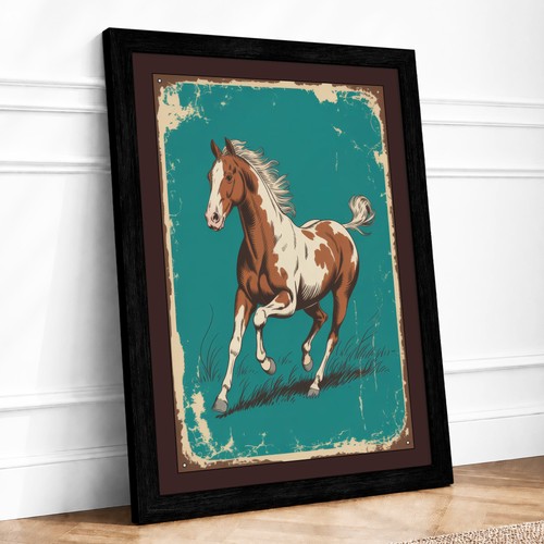 Horse motion vintage framed - in,