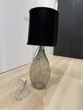 Ochre Lighting, Cherub Table Lamp In Smoked Glass With nickel Fittings