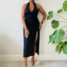 Zara Black Draped Linen Blend