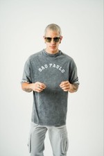 KARE Sao Paulo T-Shirt Mens Medium Grey Stonewash Short Sleeve Casual Summer NWT