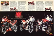1983  Double-Page Colour Magazine Advert- HONDA VT250F VF400F VF750F