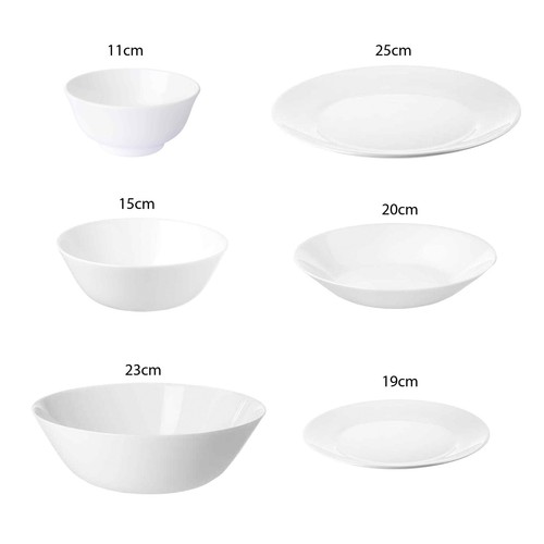 White dinner plates bowls - x,
