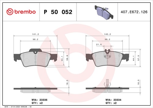 052 brembo brake pad - p,