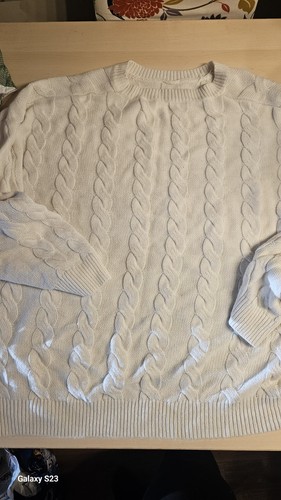 Cable knit jumper - knit, white