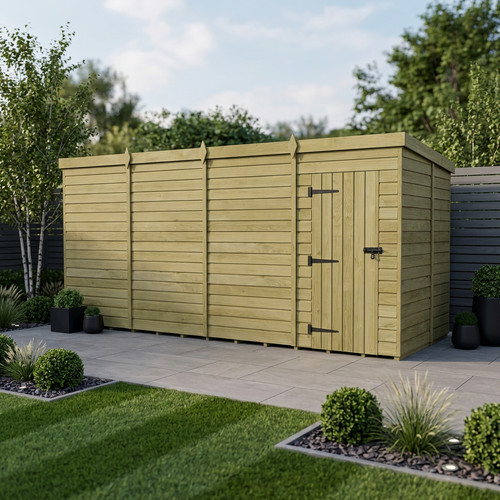 Pent shed single door - x,