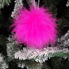 Hot Fushia Pink Feather bauble