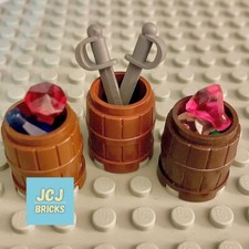 LEGO Castle Parts Brown Barrels Jewel Diamonds & Swords Bundle Pirate 2489 30153