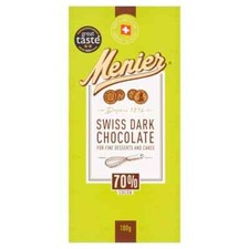 Swiss Dark Chocolate Menier 100g 70% Cocoa For Fine Desserts and Cakes