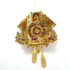2006 Cuckoo Clock Danbury Mint Christmas Ornament Gold Plated Collection