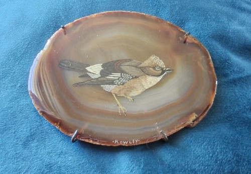 Hand polished slice agate - polished, of