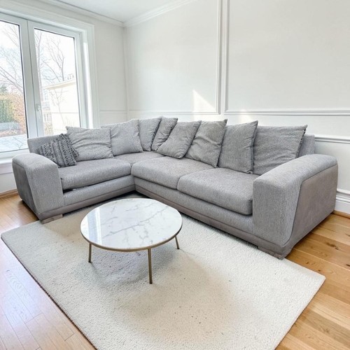 Large grey corner sofa - large, left
