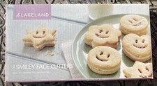 Lakeland Smiley Face cookie cutters 4 pairs star, heart, flower, smiley