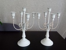 Pair Of White Shabby Chic