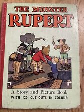 THE MONSTER RUPERT Annual c 1950s Mary Tourtel, name inside cover, with cut outs