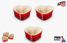 3x Ceramic Heart shaped Love