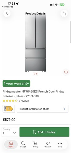 Fridgemaster mf70450es french - fridgemaster,