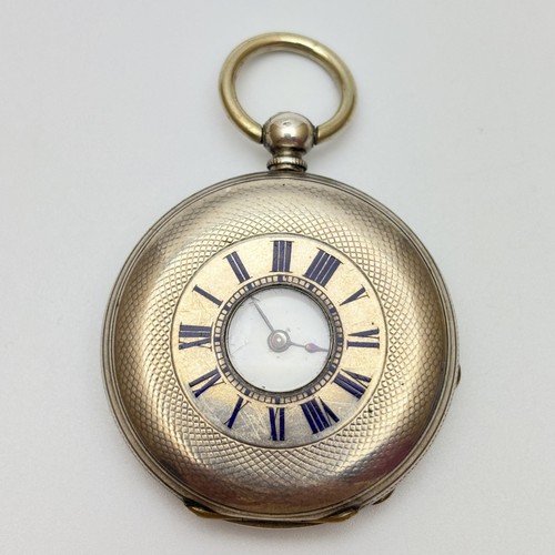 Antique silver half hunter - half,