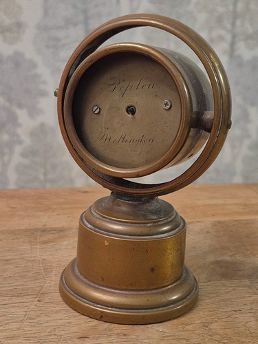 Georgian desk clock - desk, gimbal