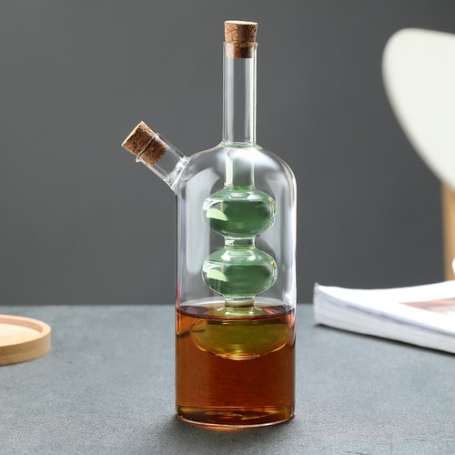 Round glass olive oil and - round,