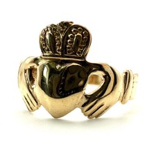 9ct Gold Claddagh Ring 9K Gold Claddagh Wedding Ring Big Size Made In Ireland