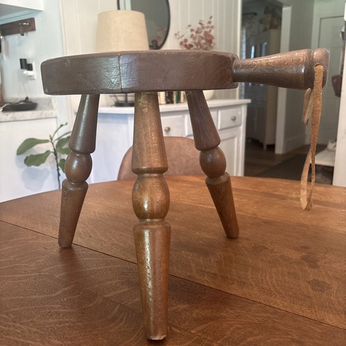 Vintage wooden milking stool - vintage,