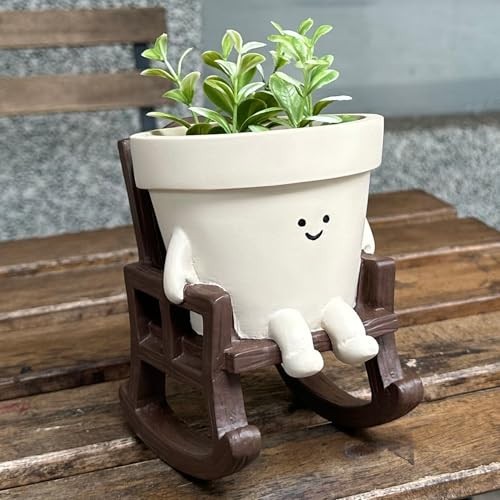 Cute rocking chair - rocking, plant