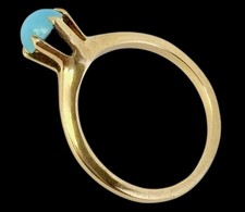 Vintage 14ct Gold Turquoise Solitaire Ring