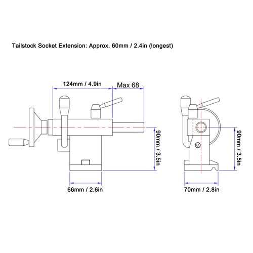 Mini lathe tailstock die - tailstock,