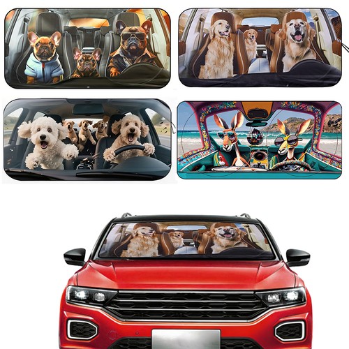 Cute dog car sunshade - cute,