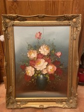 Vintage Floral Oil Painting Framed And Signed See Details