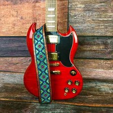 Vtar Teal and Purple Vegan Guitar Strap For Acoustic, Bass and Electric