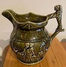 ARTHUR WOOD - Olive Green Jug with Lion Handle 1940s - 6.5" tall (16.5cm)