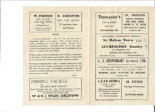 1955/56 ST HELENS TOWN v ACCRINGTON STANLEY RESERVES 3rd September 1955