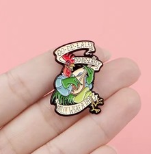Rooster OO DE LALLY - Metal Enamel Pin Badge - Robin Hood GOLLY WHAT A DAY
