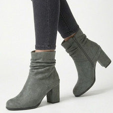 Womens Heel Boots Ladies Grey