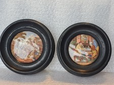 Pair of Antique Prattware Pot Lids