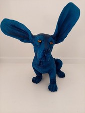 Bassett Hound Dog Statue Electric Blue Resin 37cm Surprised Basset Hound Prelove