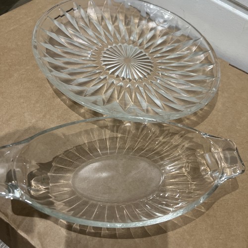 Crystal glass salad plate - glass,