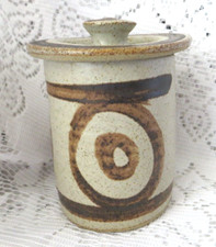 ABATY WELSH STONEWARE ART POTTERY POTTERY LIDDED POT SUGAR/JAM/HONEY FARMHOUSE