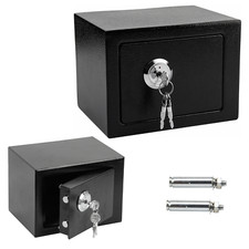 4.6L SOLID STEEL SAFE HEAVY DUTY FIREPROOF HOME OFFICE MONEY CASH VALUABLES BOX 