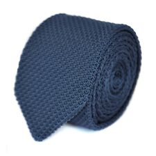 Knitted Silk Mens Tie Navy