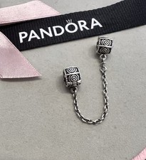 Genuine Pandora Oxidised dreamer safety chain Silver ALE 925 VGC Retired