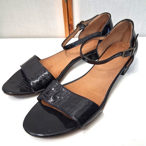 Hobbs black leather flat - leather,